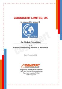 Cognicert delivery certificate for Go Global Consulting in Palestine