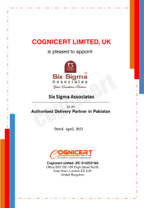 Cognicert delivery certificate for Six Sigma Associates partnership