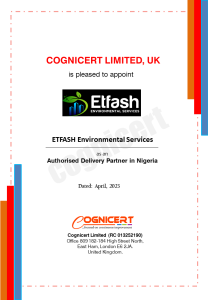 Cognicert delivery certificate for Etfash partnership with Six Sigma Associates