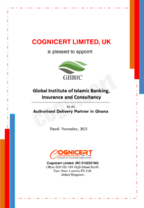 Cognicert delivery certificate for partnership with Global Institute of Islamic Banking, Ghana
