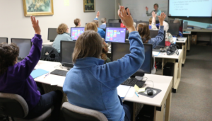 Abstract digital artwork featuring vibrant colors and shapes.