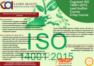Cognicert ISO 14001:2015 Environmental Management System Lead Auditor Flier
