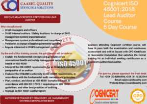 Cognicert ISO 45001:2018 OHSMS Lead Auditor Course flyer image